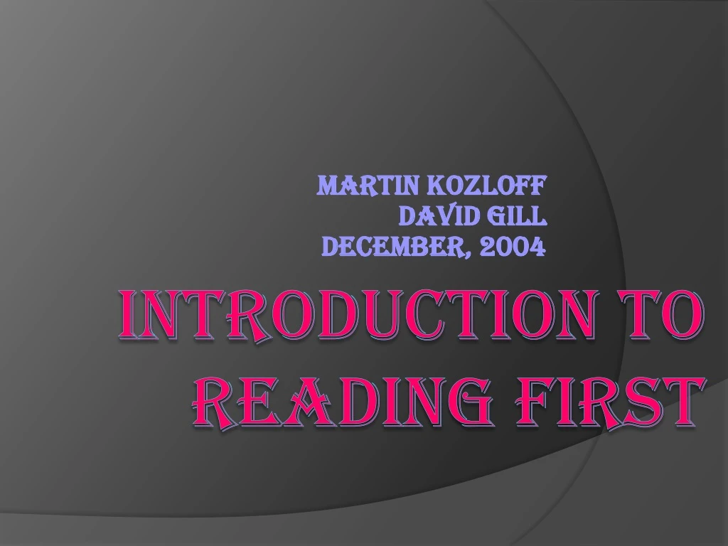 martin kozloff david gill december 2004