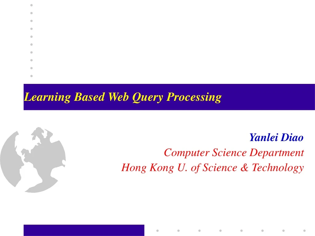 learning based web query processing