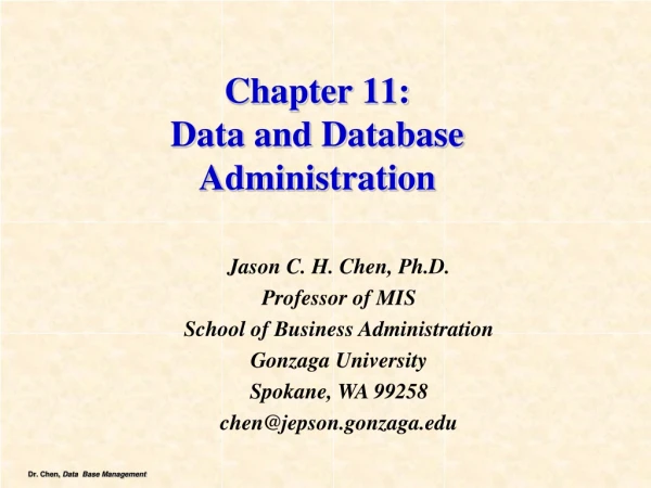 Chapter 11: Data and Database Administration