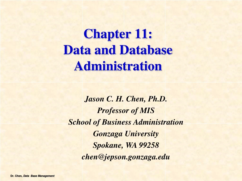 chapter 11 data and database administration