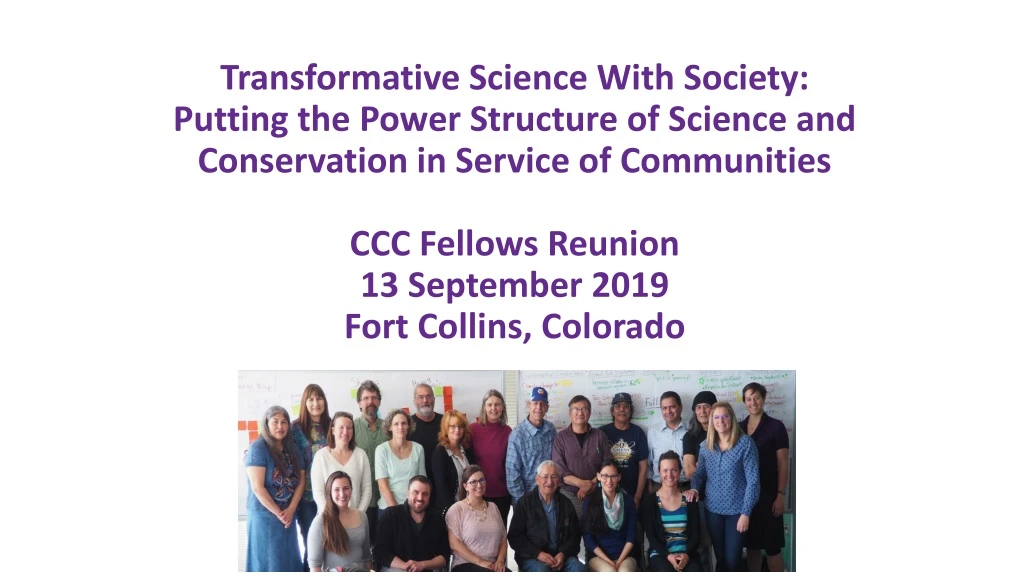 transformative science with society putting
