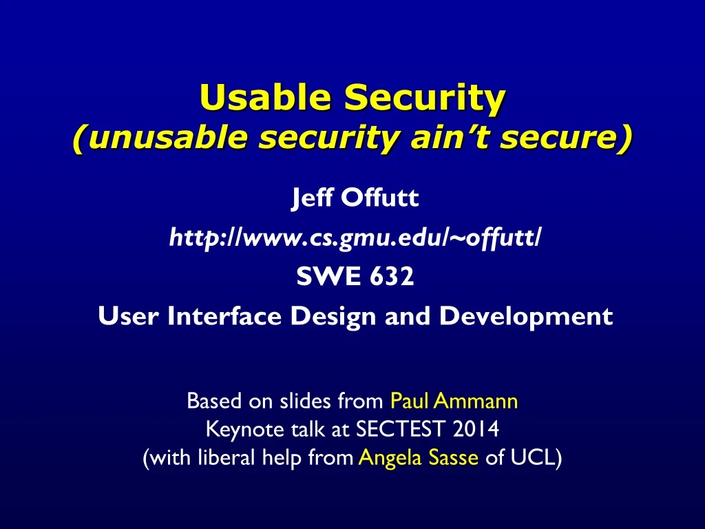 usable security unusable security ain t secure