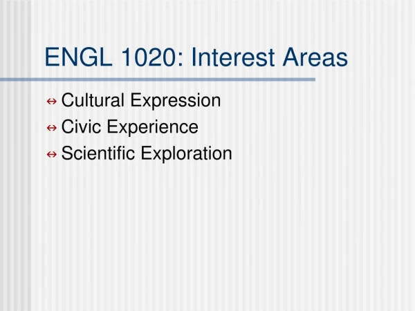 ENGL 1020: Interest Areas