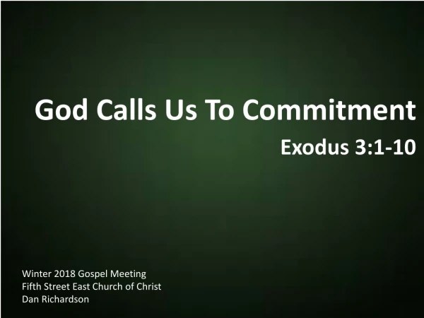 God Calls Us To Commitment