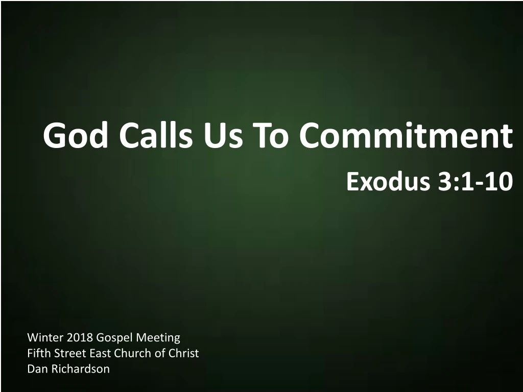 god calls us to commitment