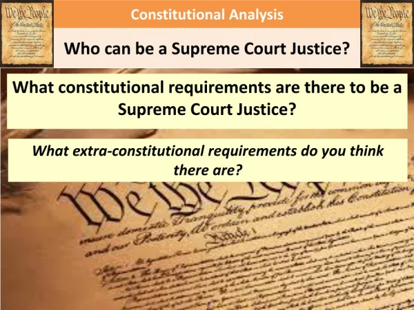 Who can be a Supreme Court Justice?