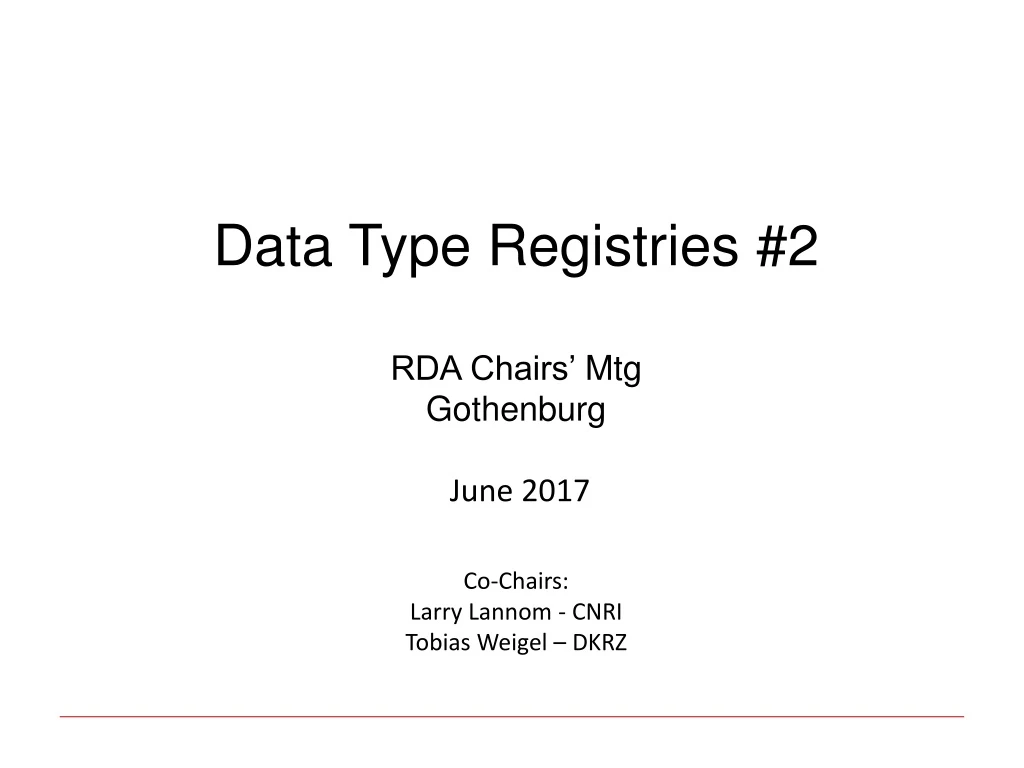 data type registries 2 rda chairs mtg gothenburg
