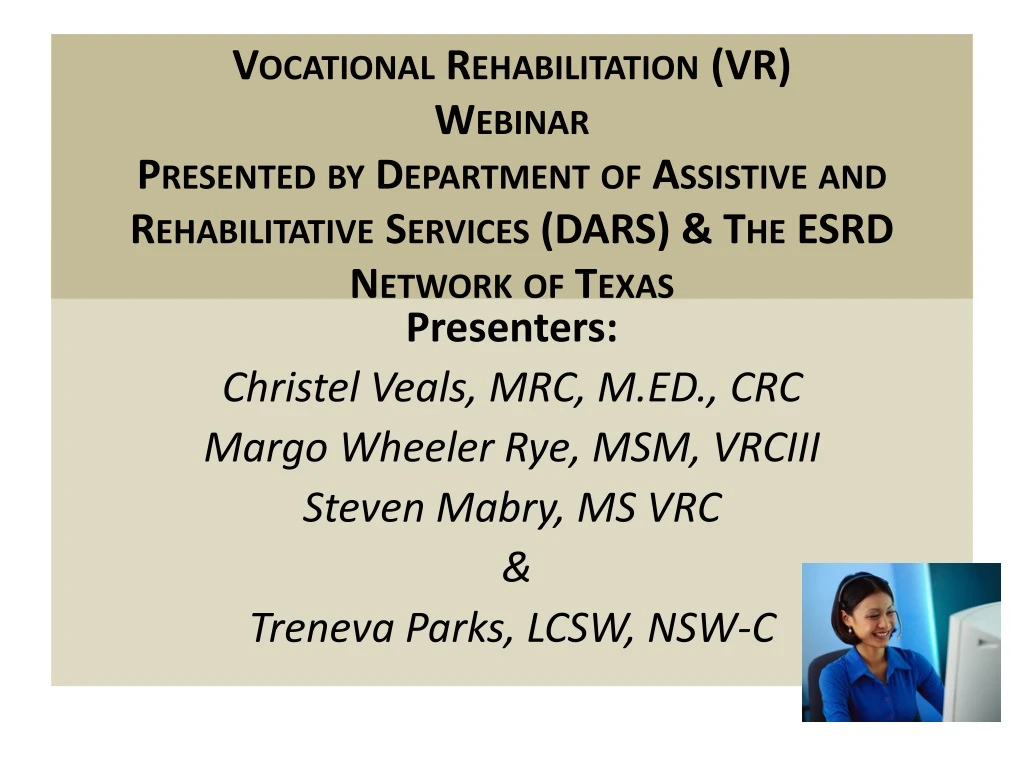 vocational rehabilitation vr webinar presented