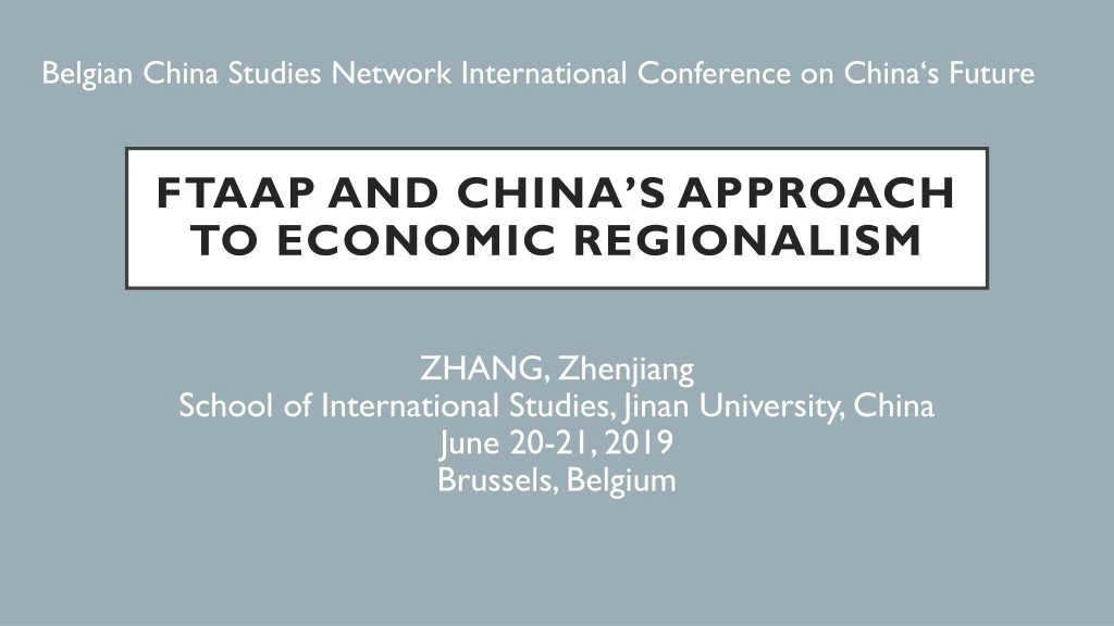 ftaap and china s approach to economic regionalism