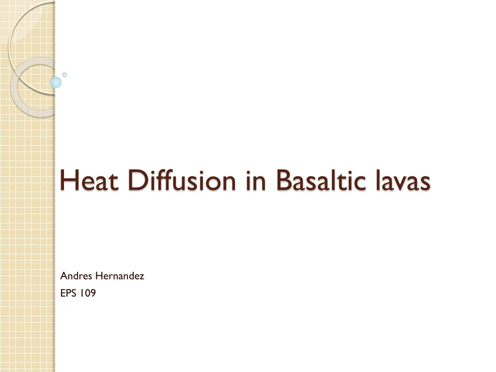 heat diffusion in basaltic lavas