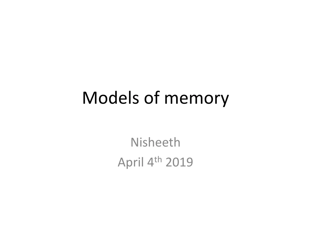 models of memory