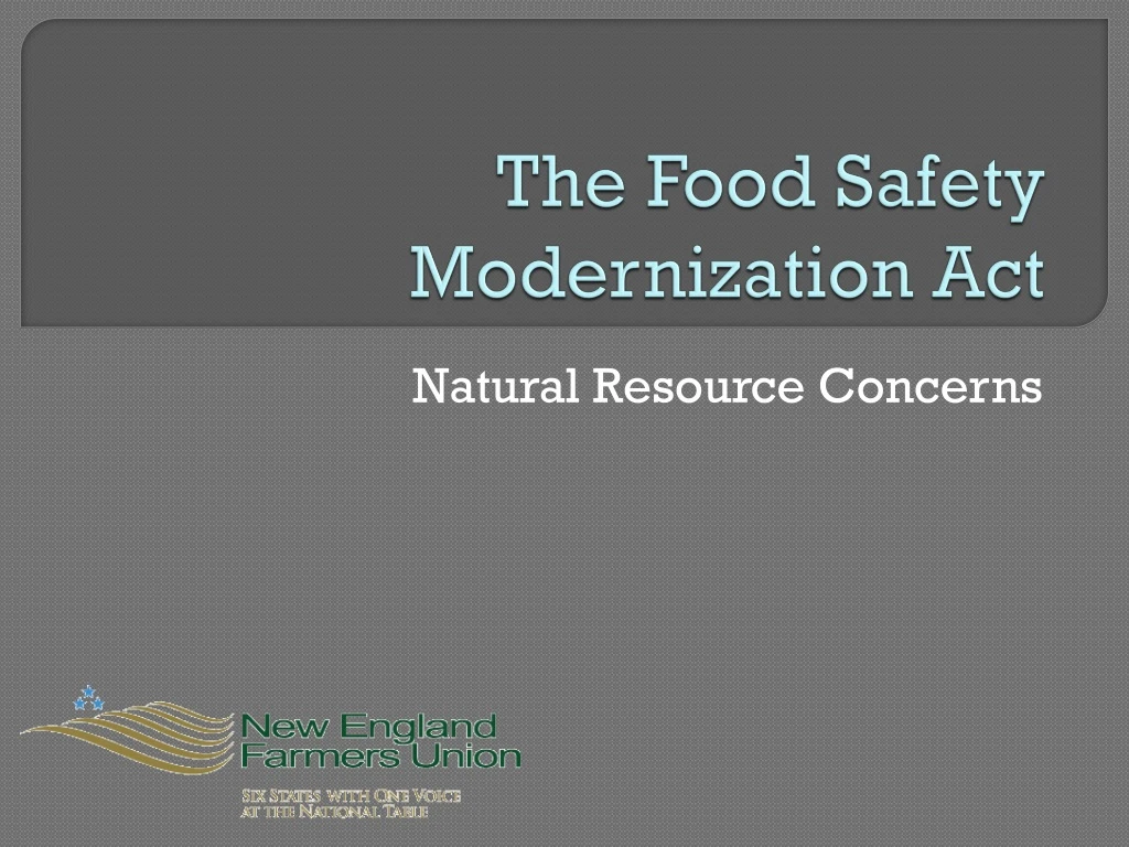 the food safety modernization act
