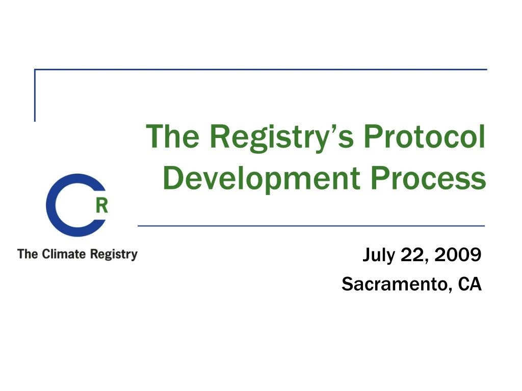 the registry s protocol development process