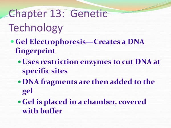 Chapter 13: Genetic Technology