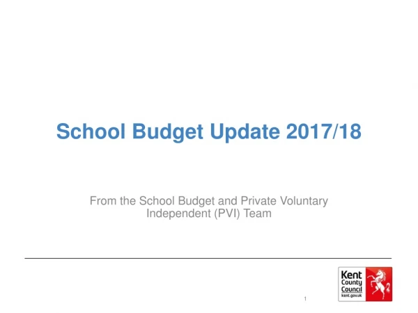 School Budget Update 2017/18