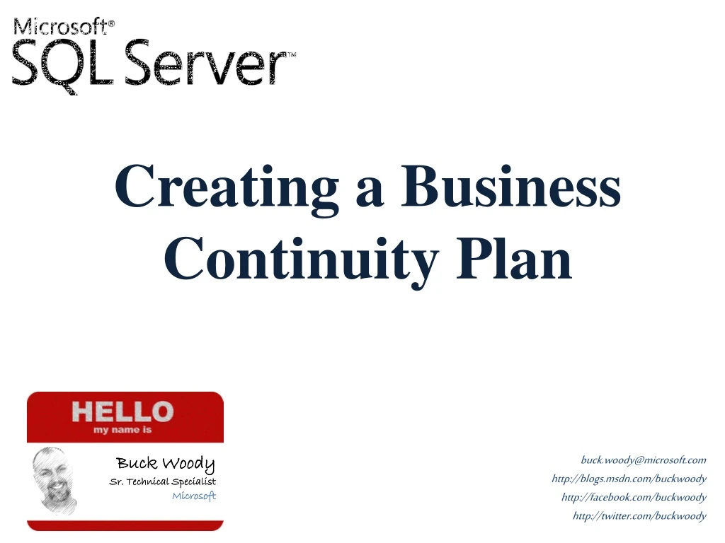 creating a business continuity plan