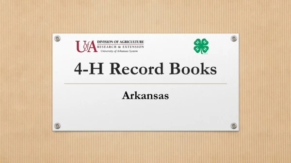 4-H Record Books