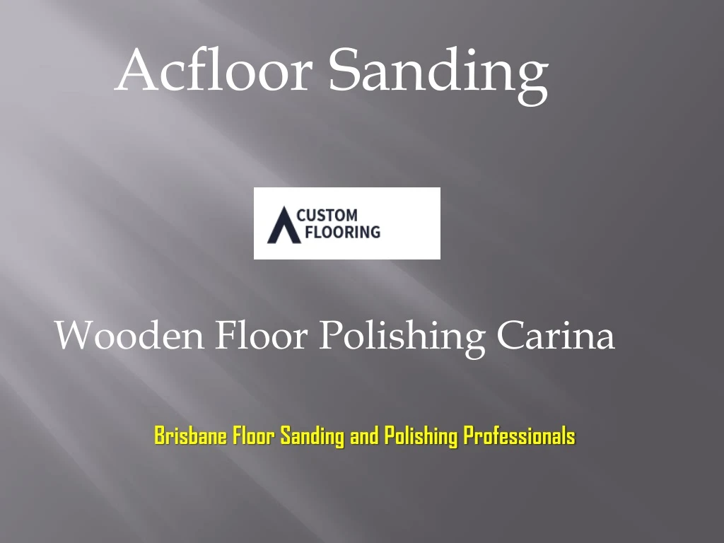 acfloor sanding