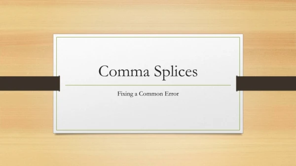 Comma Splices