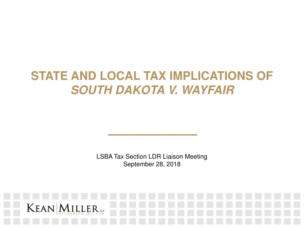 state and local tax implications of south dakota v wayfair