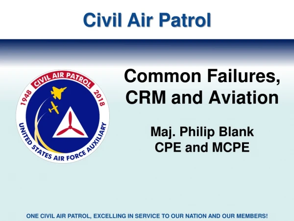 Common Failures, CRM and Aviation Maj. Philip Blank CPE and MCPE