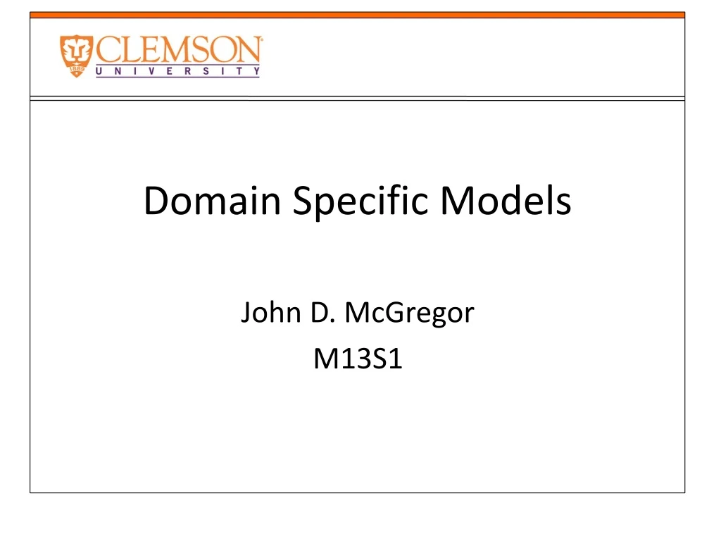 domain specific models