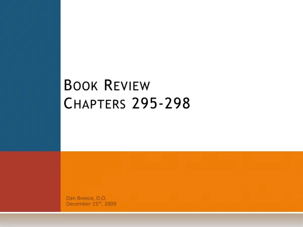 Book Review Chapters 295-298