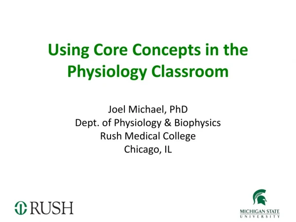 Using Core Concepts in the Physiology Classroom