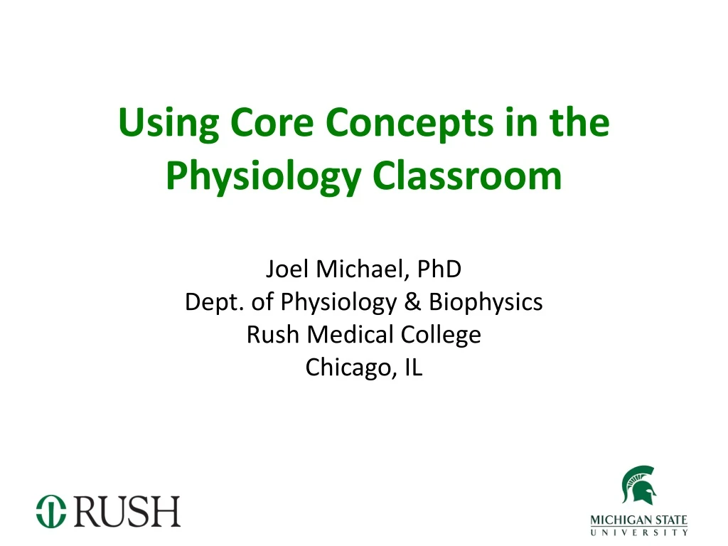 using core concepts in the physiology classroom