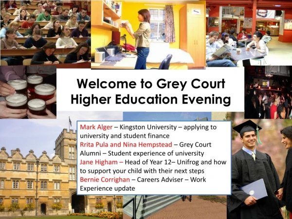 Welcome to Grey Court Higher Education Evening