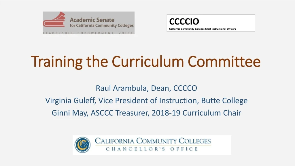 training the curriculum committee