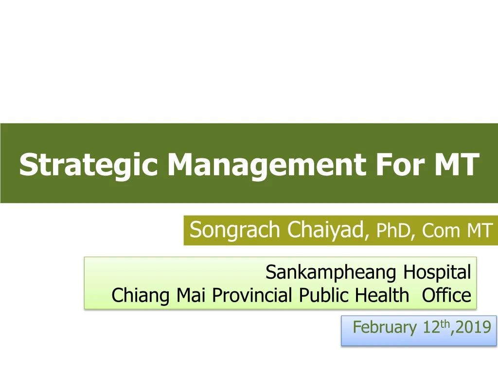 strategic management for mt