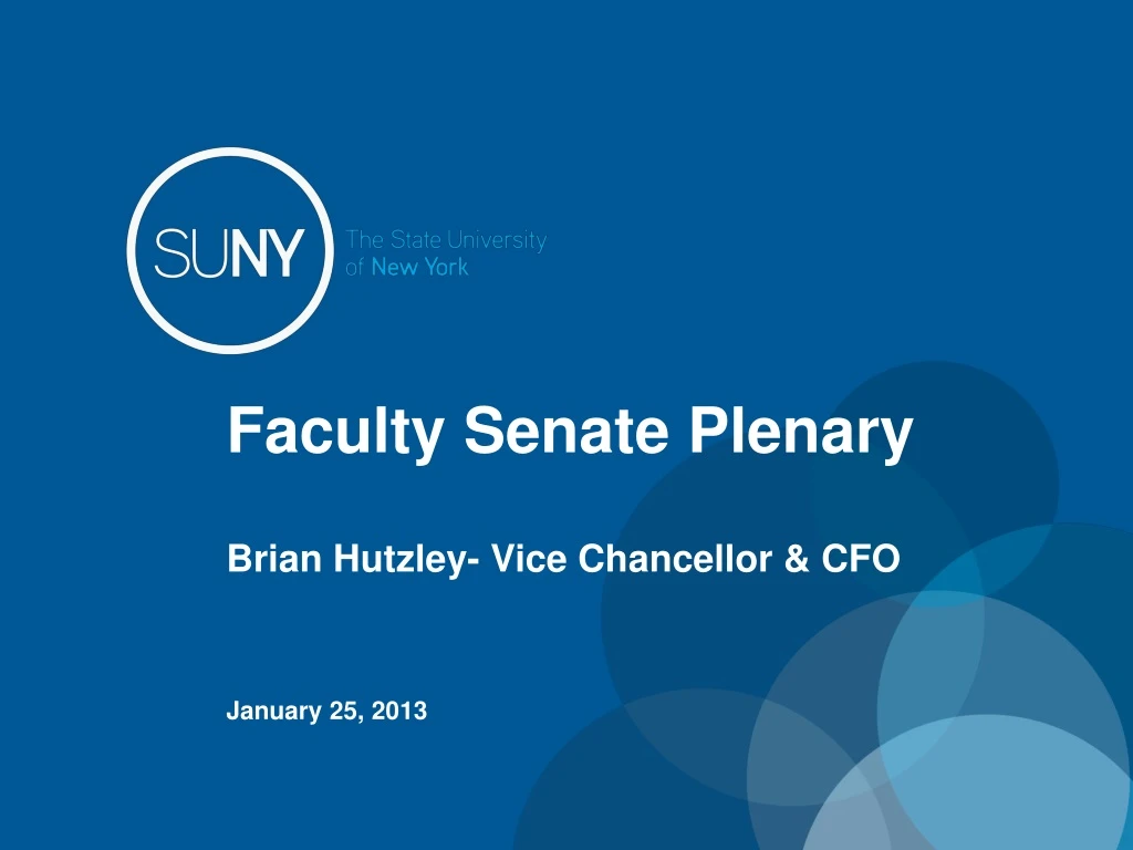 faculty senate plenary brian hutzley vice chancellor cfo