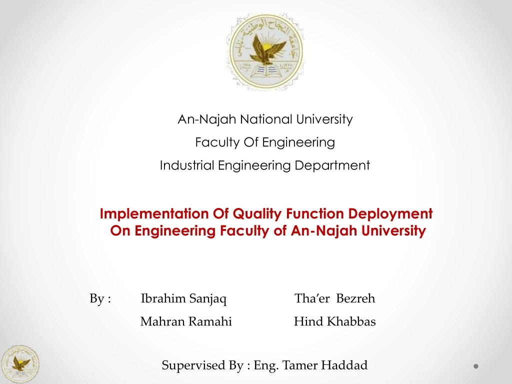 an najah national university faculty