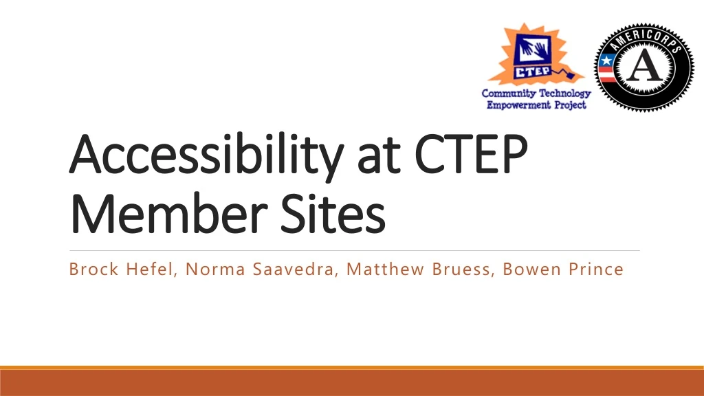 accessibility at ctep member sites