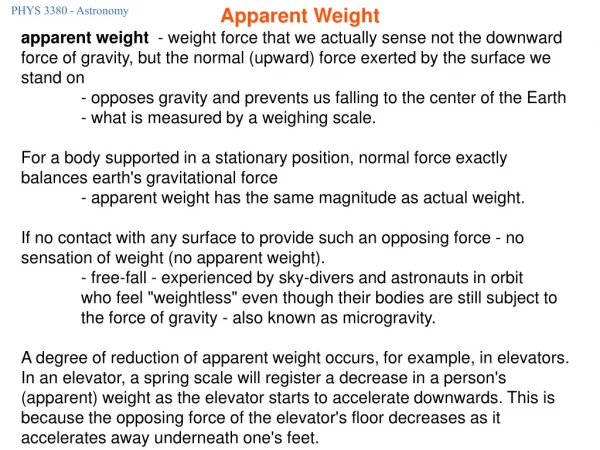 Apparent Weight