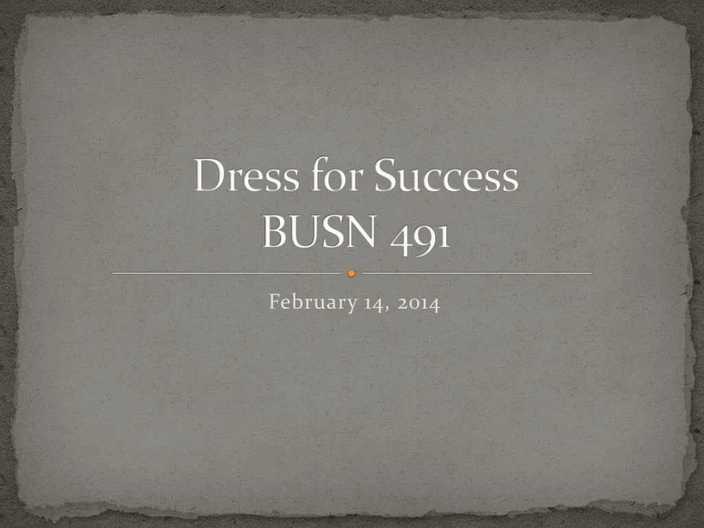 dress for success busn 491