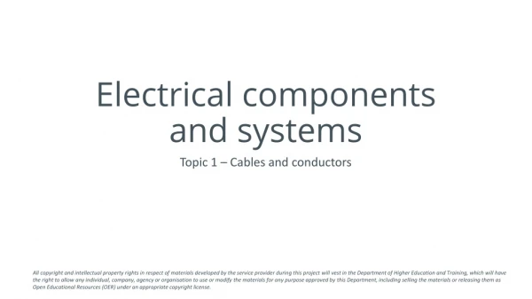 Electrical components and systems