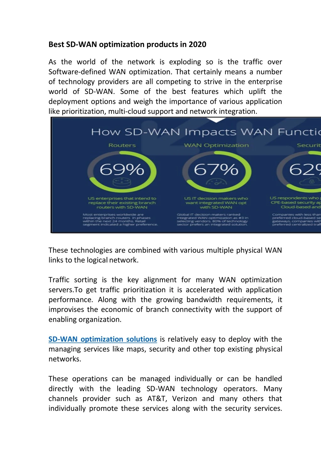 best sd wan optimization products in 2020