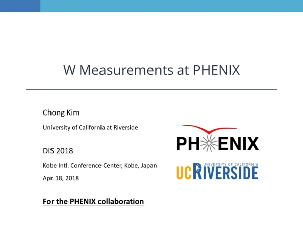 W Measurements at PHENIX