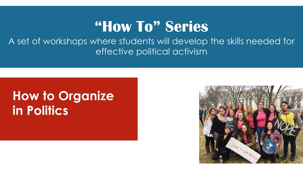 how to series a set of workshops where students