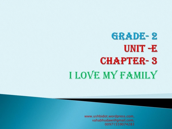 Grade- 2 Unit -e Chapter- 3