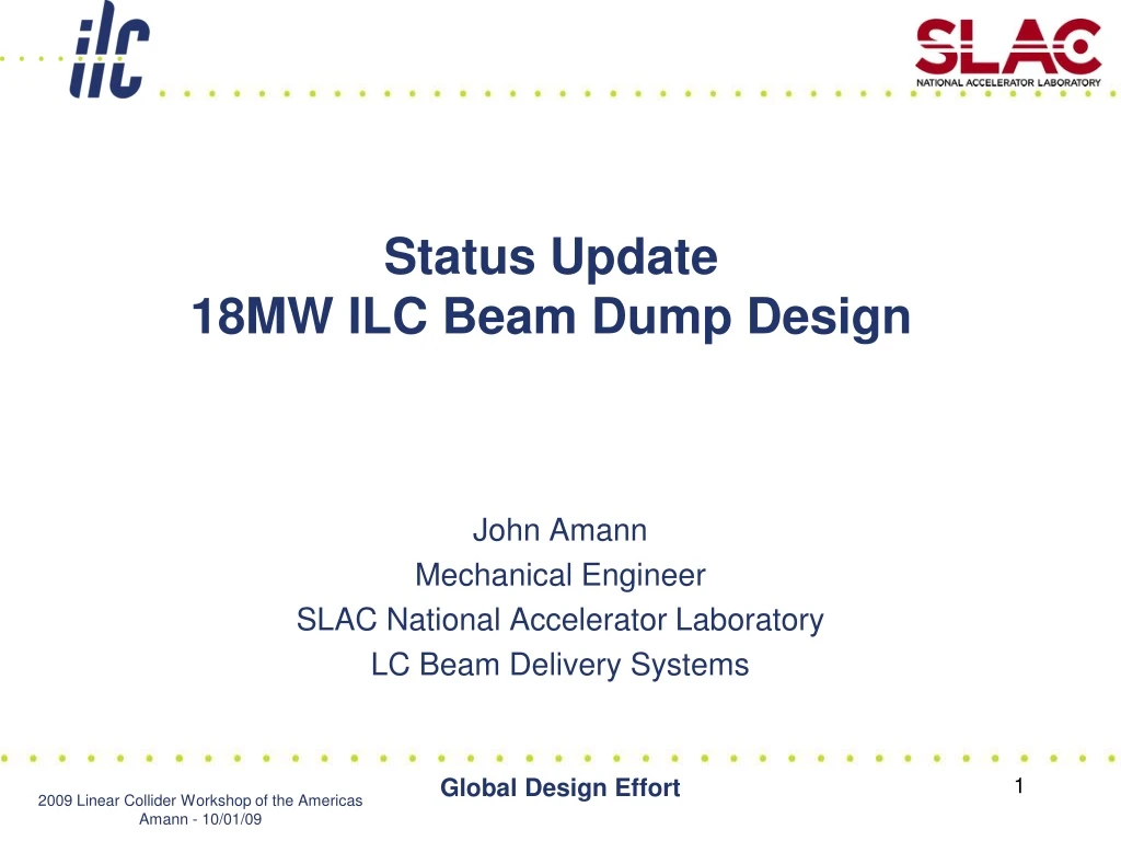 status update 18mw ilc beam dump design