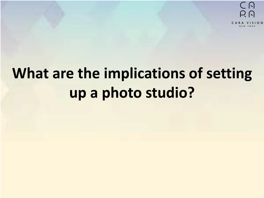 what are the implications of setting up a photo