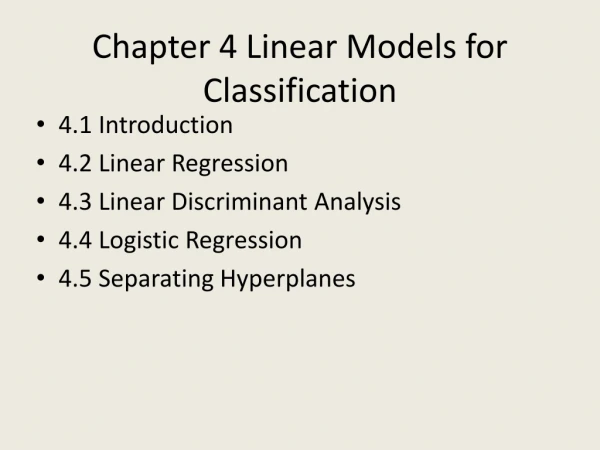 Chapter 4 Linear Models for Classification
