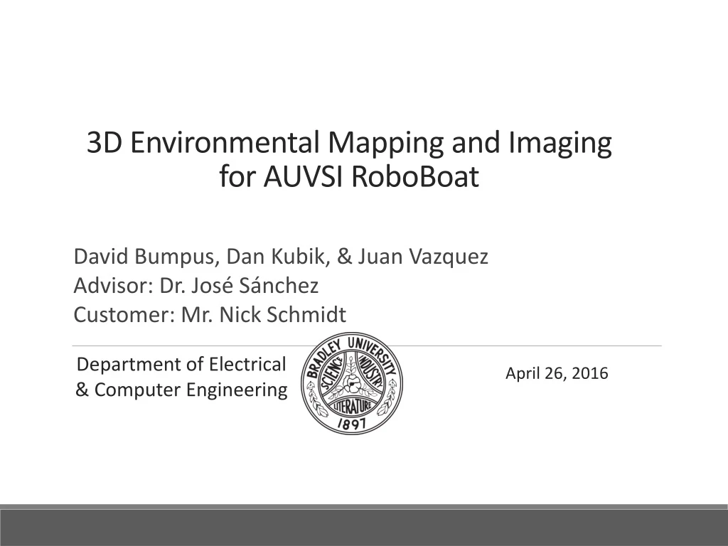 3d environmental mapping and imaging for auvsi roboboat