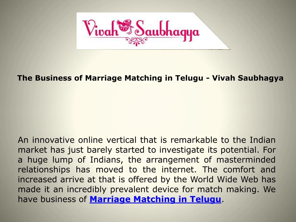 the business of marriage matching in telugu vivah saubhagya
