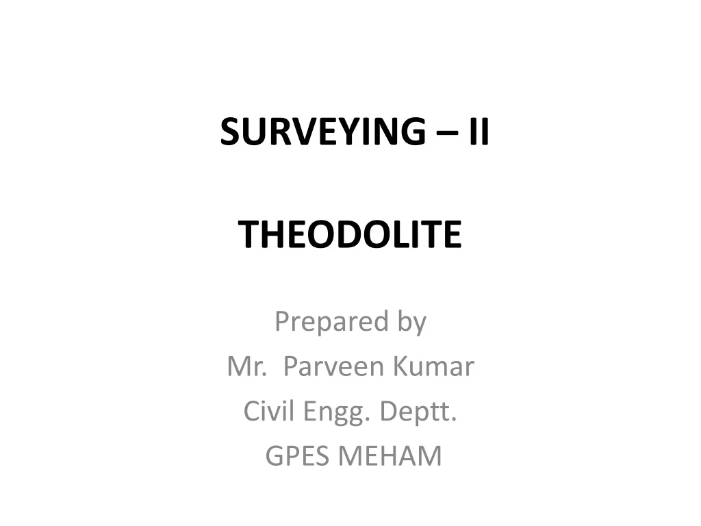 surveying ii theodolite