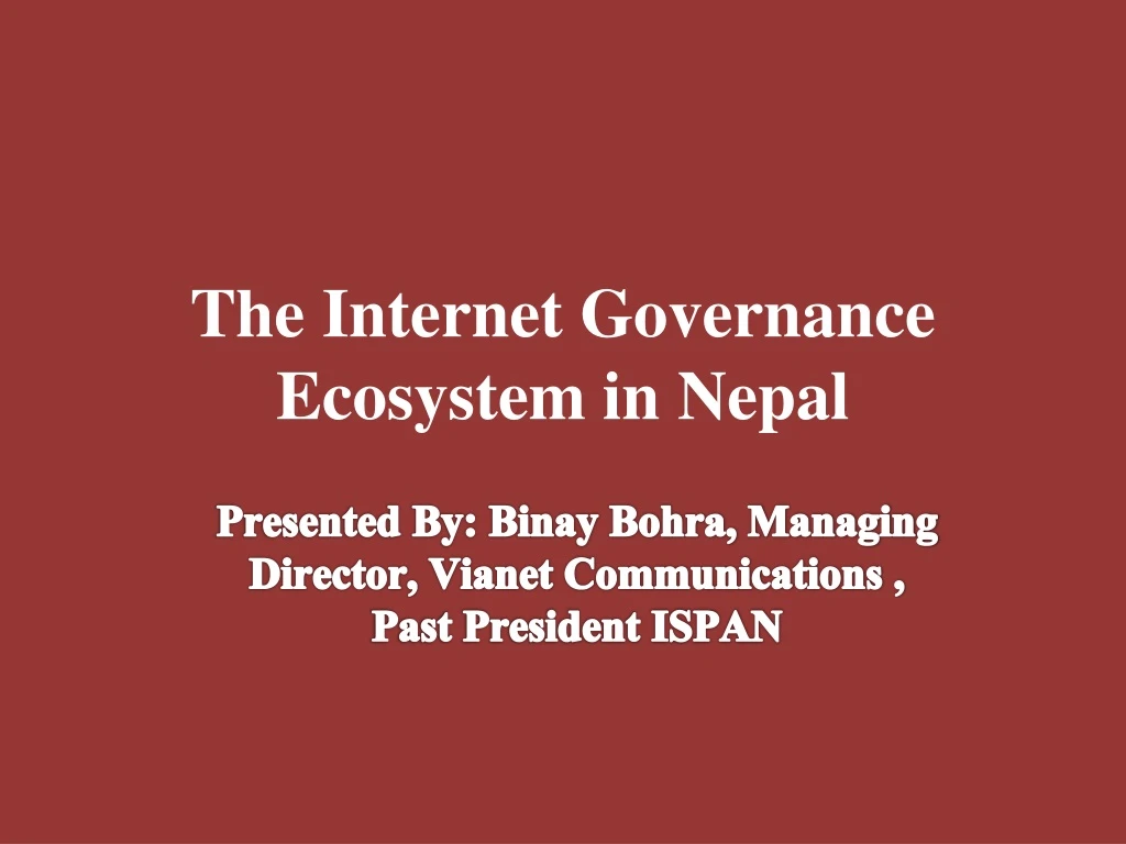 the internet governance ecosystem in nepal