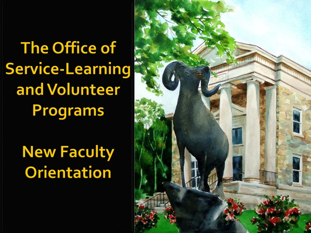 the office of service learning and volunteer programs new faculty orientation